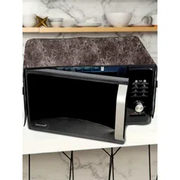 The Furnishing Tree Waterproof & Dustproof PVC Microwave Oven Top Cover with 6 Utility Pockets Marb image 4