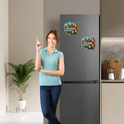 GIFTODAY Set Of 2 Blue & Red Poland Printed Fridge Magnets image 2