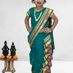 Mom and Me Girls Art Silk Sarees image 5
