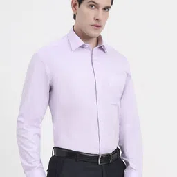 JADE BLUE Men Textured Spread Collar Cotton Formal Regular Fit Shirt image 2