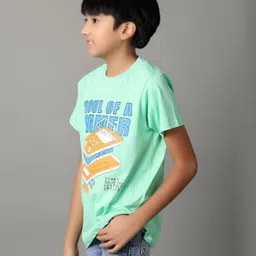 V-Mart Boys Typography Printed Round Neck Cotton T-shirt image 2