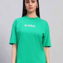 GRIFFEL Women Printed Pure Cotton Applique T-shirt-picture-47