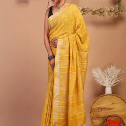 ANUTTARA Ethnic Motifs Printed Bhagalpuri Saree image 2