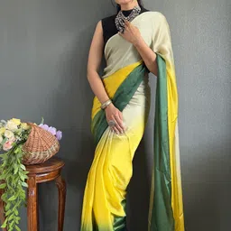 V3 FASHION STUDIO Womens Pure Crepe Ready to Wear Jamdani Saree image 3