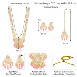 Peora Gold- Plated Kundan Stone Studded & Beaded Jewellery Set image 5