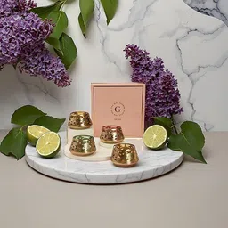 The Gift Studio 4Pcs Brown Textured Cutwork T-Light Candle Holders image 3