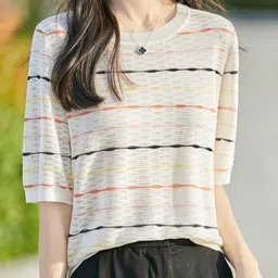StyleCast Self Design Round Neck T-shirt-picture-22