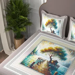 Bedirah Living Grey King Bedsheet with 2 Pillow Covers image 5