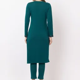 KEIKO Geometric Woven Design Round Neck Acrylic Jacquard Straight Kurta image 5