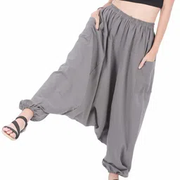 whitewhale Solid Cotton Women Harem Pants-picture-24