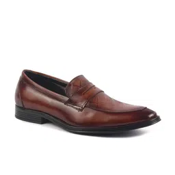 FAUSTO Men Genuine Leather Formal Textured Slip On Shoes-picture-18