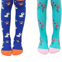 NESKA MODA Girls Set Of 2 Knee Length Cotton Socks-picture-38