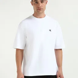Calvin Klein Jeans Men Solid Round Neck Cotton Relaxed Fit T-shirt-picture-11
