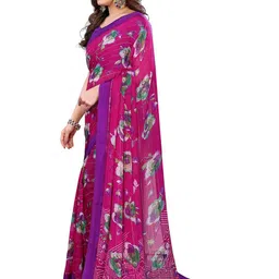 Moda Rapido Pink Embellished Poly Georgette Sarees image 2