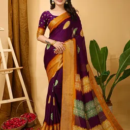 KAYOMMI Women Floral Zari Banarasi Saree-picture-36