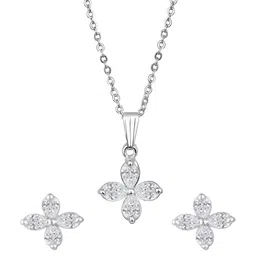 Anxvi Rhodium-Plated Brass Cubic Zirconia Necklace-picture-42
