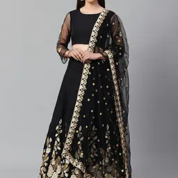 DIVASTRI Thread Work Semi-Stitched Lehenga & Unstitched Blouse With Dupatta-picture-30