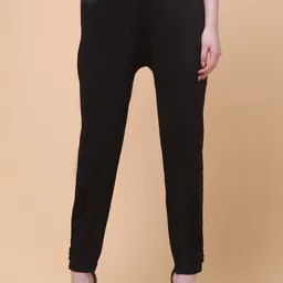 Charitra Women Relaxed Straight Leg Slim Fit Pleated Trousers-image-17
