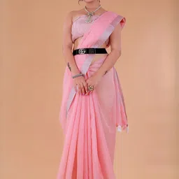 NEGRONI Woven Design Zari Saree With An Unstitched Blouse Piece-picture-18