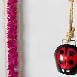 JASMEY HOMES Black & Red Ladybug Bell Wall Hanging image 5