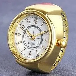 Uniqon Gold-Plated Adjustable Analog Ring Watch-picture-17