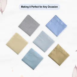 HOMESTIC (Set of 6) Premium Cotton Handkerchief For Men With Box | Silver | Light Color ["Light Color"] Handkerchief image 3