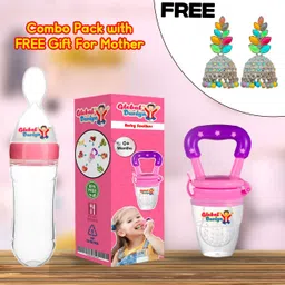 global duniya Combo pack Fruit Feeder+Spoon Bottle with FREE gift Styles Watch Feeder-picture-10