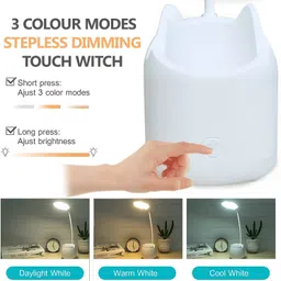 wengonvila Study Desk Light with 360 Degree Flexible,Touch Control, Pen and Mobile Holder Study Lamp image 4