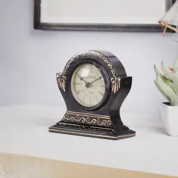 Fergal Black Solid Wood Analog Table Clock-image-4