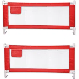 kiddery Bed Rails for Baby Toddler Safety Adjustable Height Red Pack of 2-picture-27