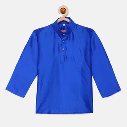 THANGAMAGAN Boys Blue Art Silk Kurta-picture-23