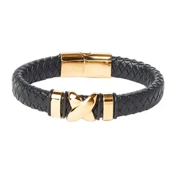 bodha Men Leather Oxidised Wraparound Bracelet-picture-45