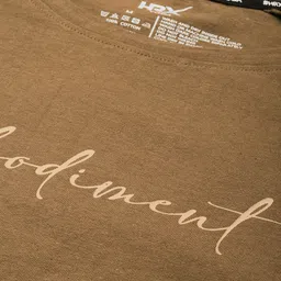 HRX by Hrithik Roshan Pure Cotton Typography Printed Yoga T-shirt image 2