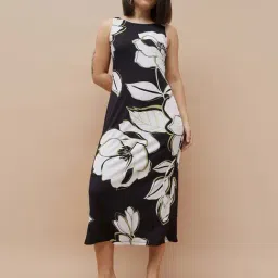 Code By Lifestyle Black Regular Fit Floral Print Dress-picture-38
