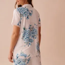 La Vie En Rose Blue Polyester Floral Print Sleepshirt image 2