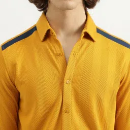 United Colors Of Benetton Yellow Regular Fit Texture Shirt image 4