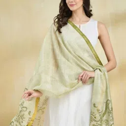 Fabindia White Printed Dupatta image 4