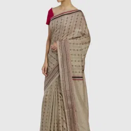 Fabindia Beige Printed Saree image 4