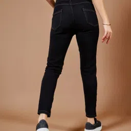 DOLCE CRUDO Black Denim Skinny Fit High Rise Jeans image 4