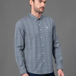 Red Tape Grey Cotton Polyblend Checks Regular Fit Casual Shirt image 4