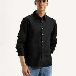 Levi's Black Cotton Slim Fit Shirt-picture-24