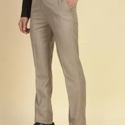 Cantabil Beige Regular Fit Solid Formal Trousers image 4