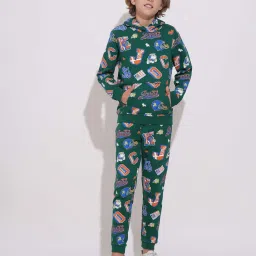 Jack & Jones Junior Boys Forest Biome Printed Full Sleeves Hooded Sweatshirt image 4