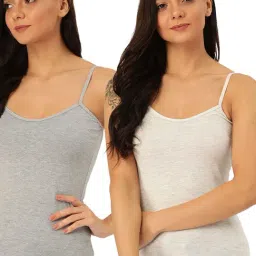 Lady Lyka Multicolor Cotton Camisole (Pack Of 2)-picture-10