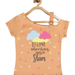 Tiny Girl Kids Peach Printed Top-image-41