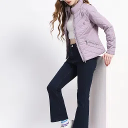 MADAME Mauve Regular Fit Puffer Jacket image 4