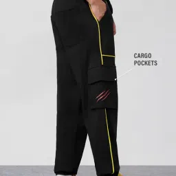 The Souled Store Black Loose Fit Solid Joggers-image-77