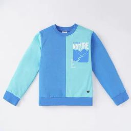 Ed-a-Mamma Kids Blue Cotton Color Block Full Sleeves Sweatshirt-picture-13