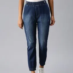 showoffff SHOWOFF Low Distress Blue Jogger Denim Jeans-picture-41