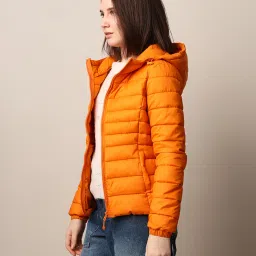 Only Orange Regular Fit Puffer Jacket image 4